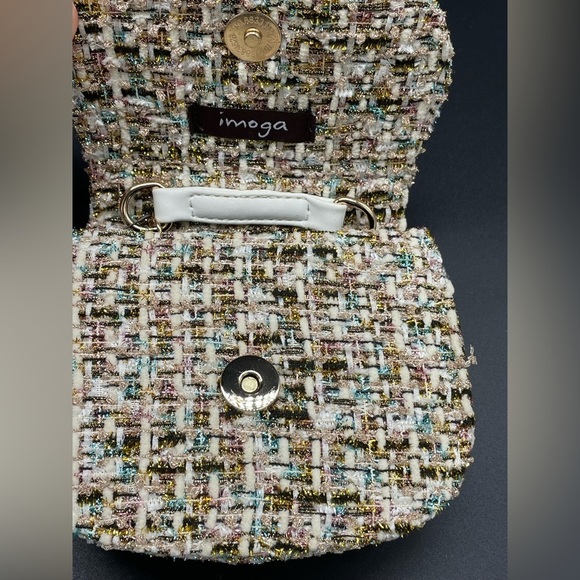 NEW Imoga Kids Tweed Chain Crossbody Bag - Picture 4 of 5